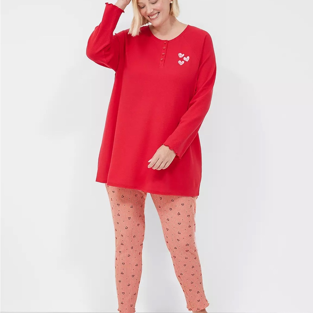 Cozy Red and Pink Pajama Set